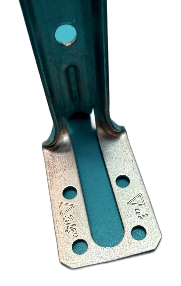 Stand-EASE™ 8-inch and 12-inch brackets side by side — height comparison for different slab thicknesses