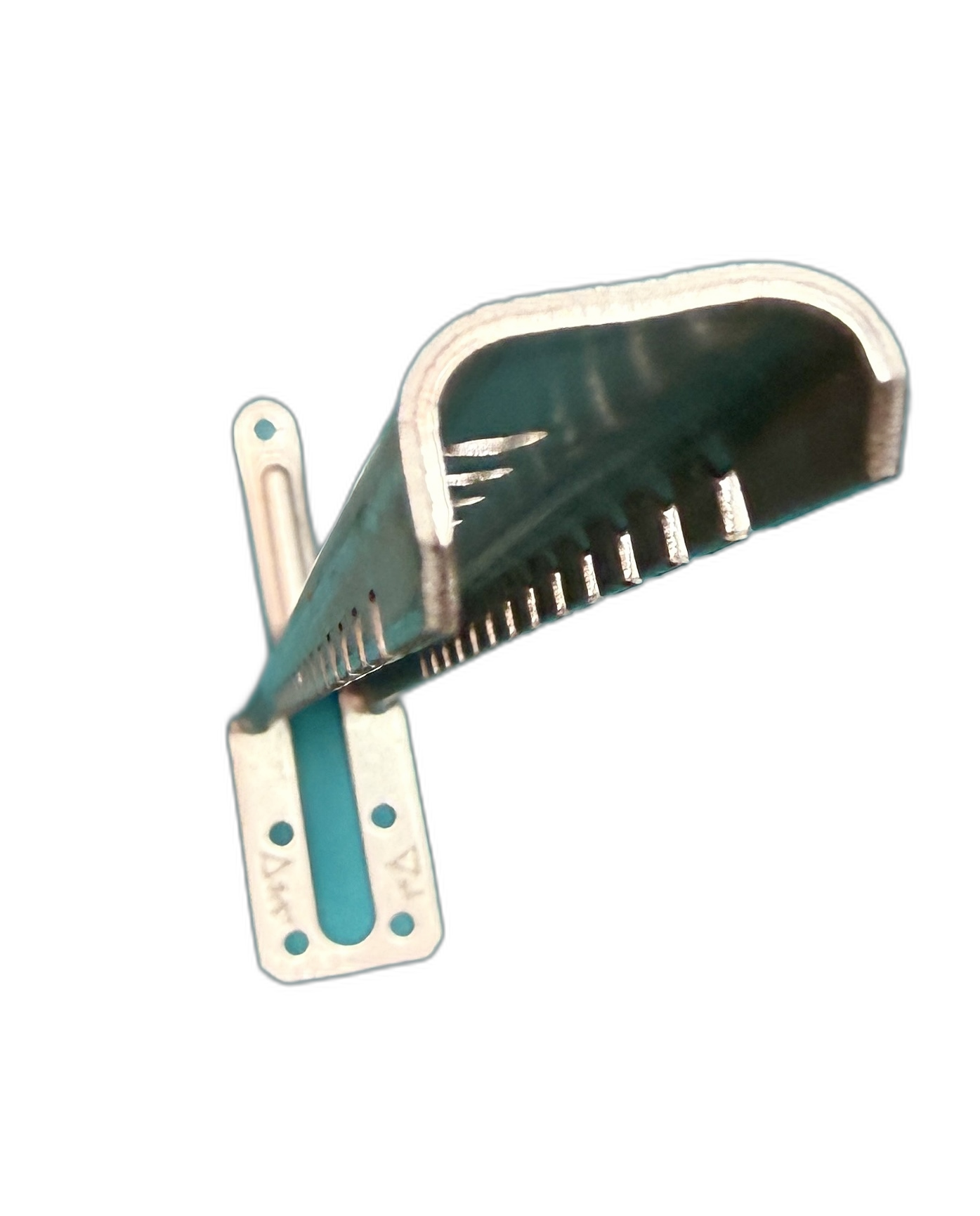 Stand-EASE™ bracket base detail — clip channel, tie-wire slots, and adjustable base plate mechanism